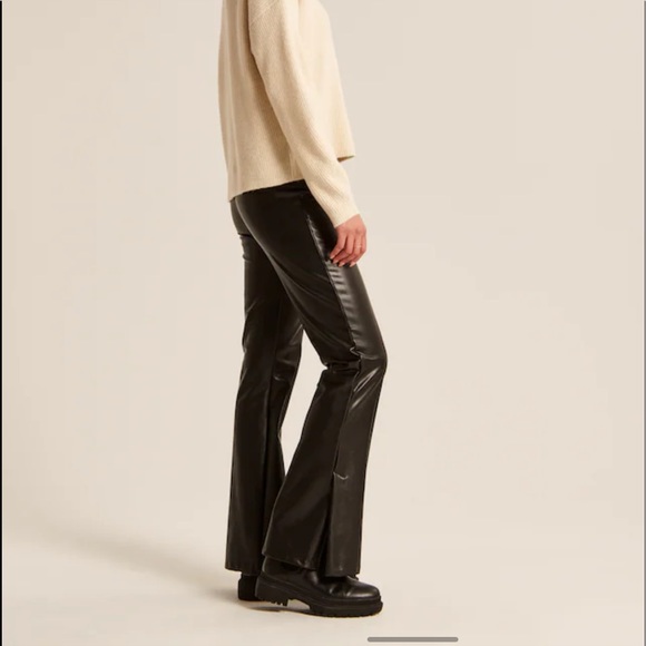 Abercrombie & Fitch Pants - NWT NEW Abercrombie & Fitch Split-Hem Vegan Leather Slim Flare Pant. Brand new.